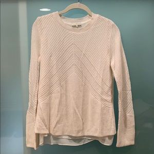 Lucky Brand sweater with sheer shirt underlay